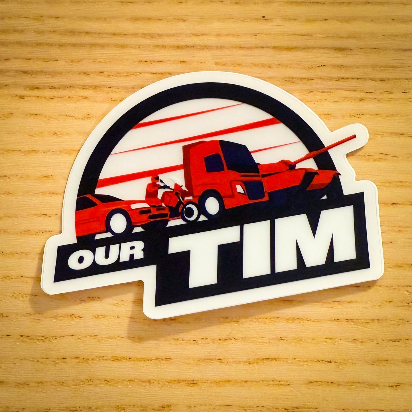 Our Tim Small Clear Sticker - Half Roundel