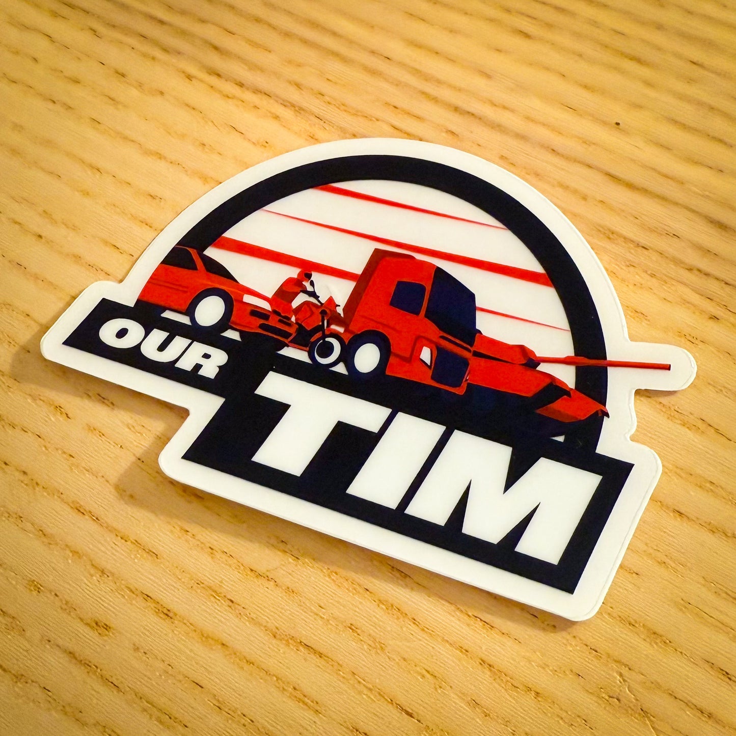 Our Tim Small Clear Sticker - Half Roundel