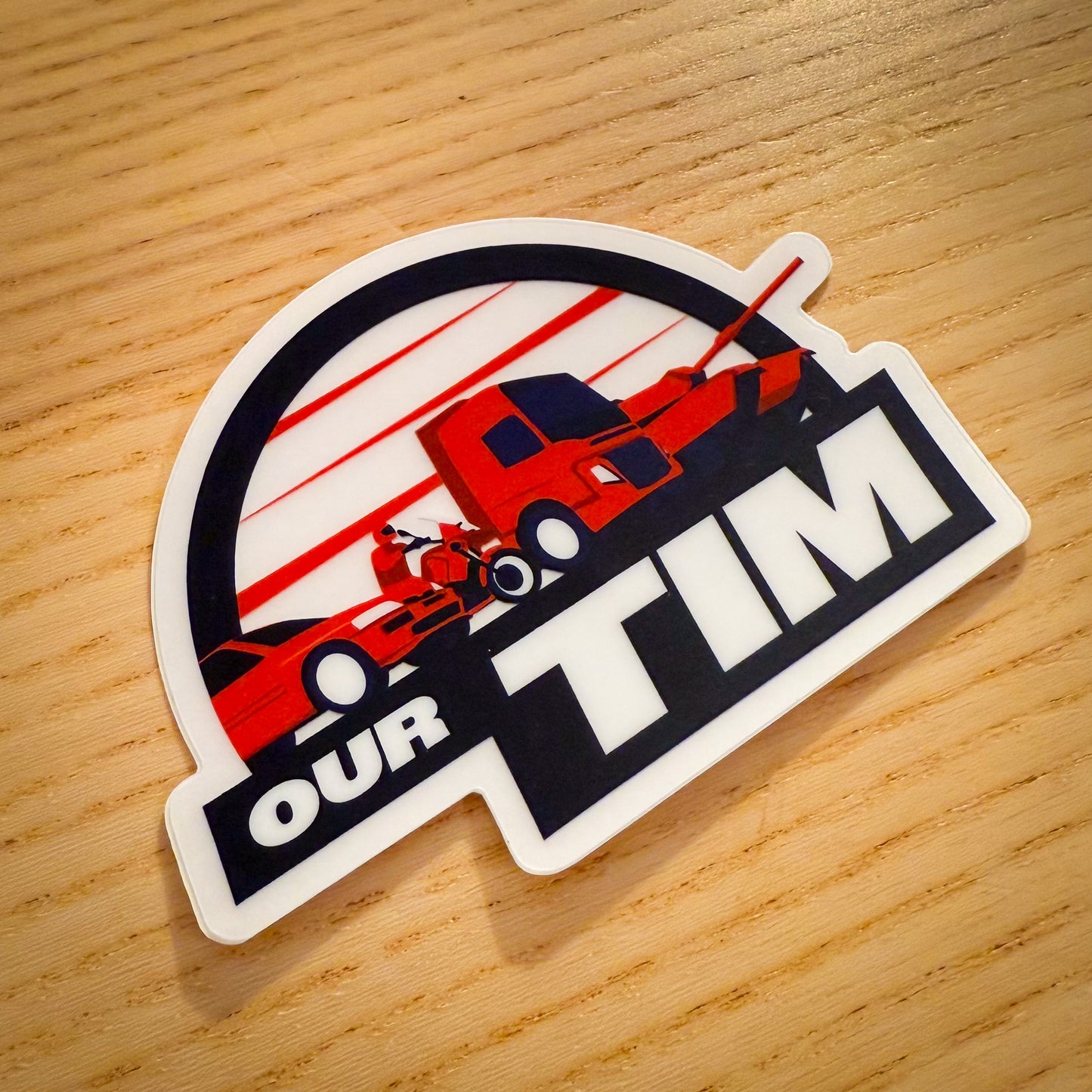 Our Tim Small Clear Sticker - Half Roundel