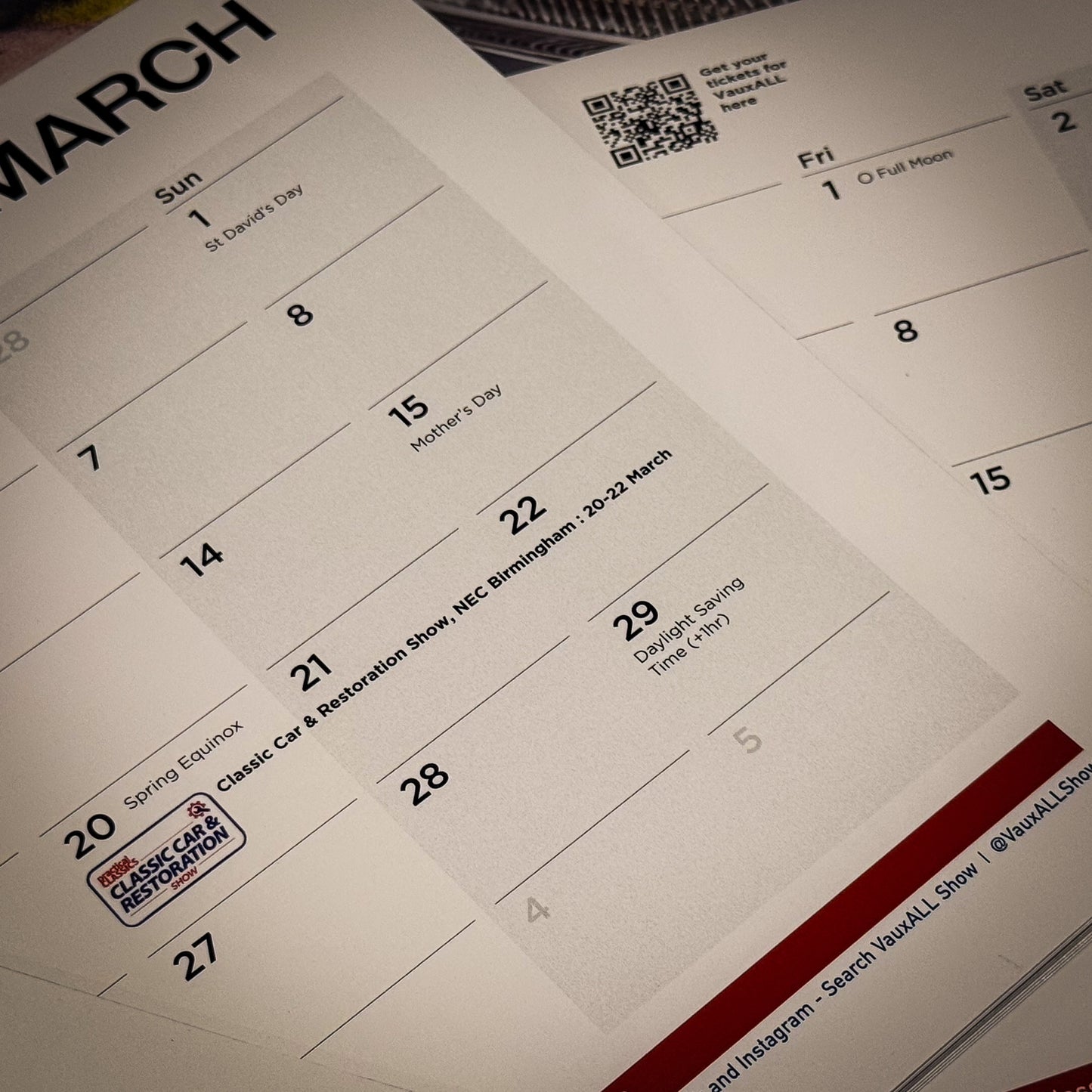 2026 Official VauxALL Wall Calendar - FREE DELIVERY