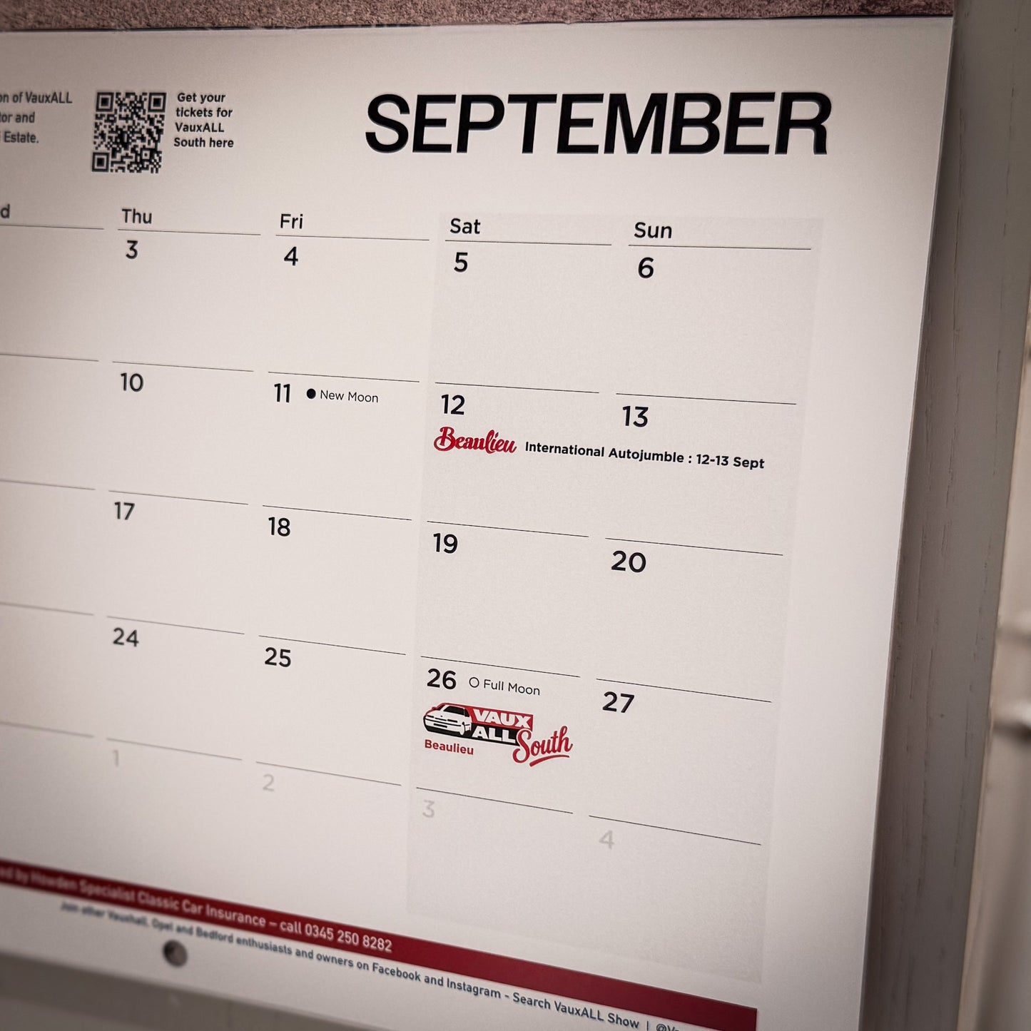 2026 Official VauxALL Wall Calendar - FREE DELIVERY