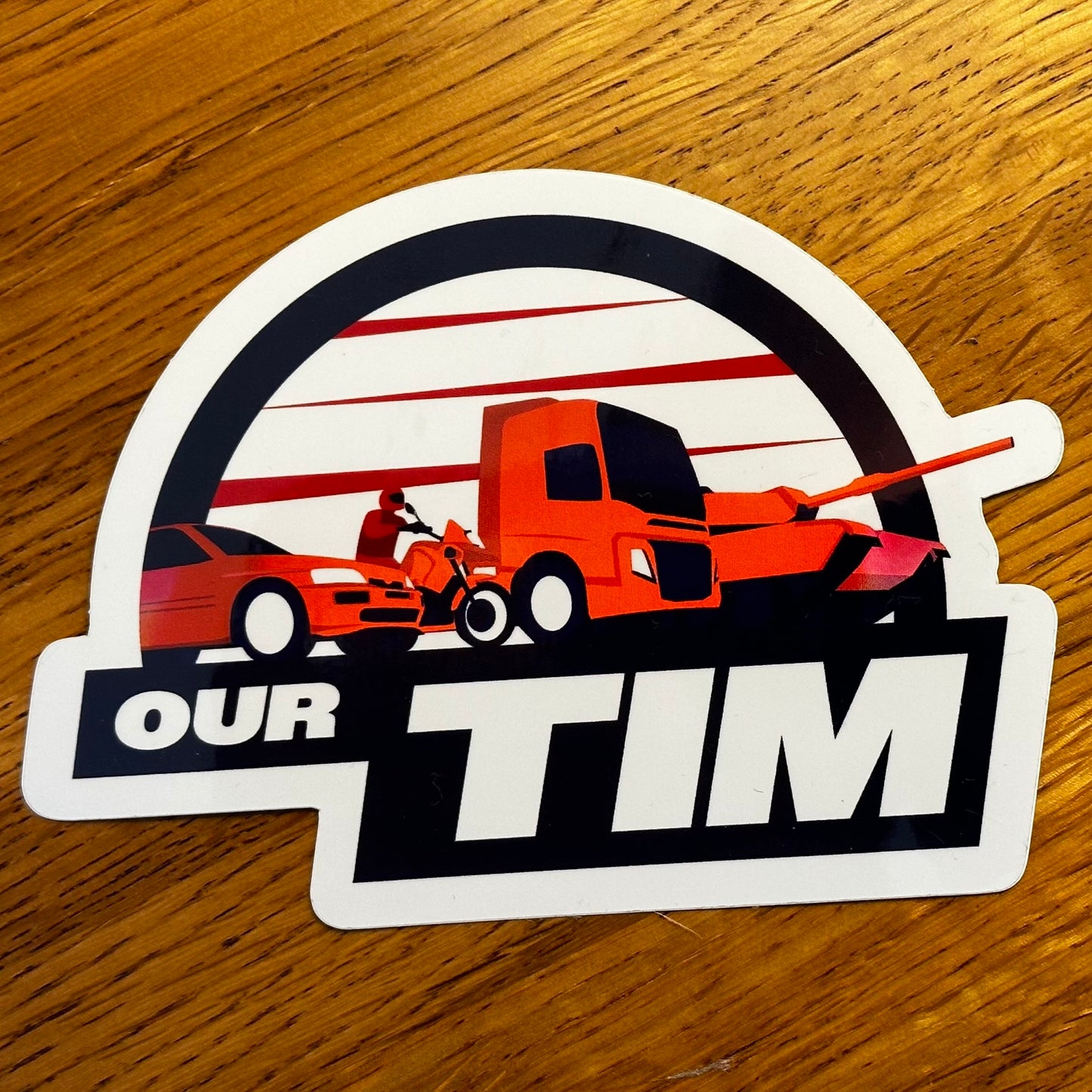 Our Tim Large Shiny Sticker - Half Roundel