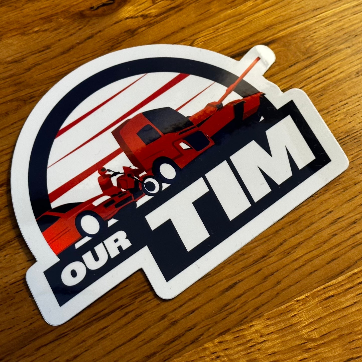 Our Tim Large Shiny Sticker - Half Roundel