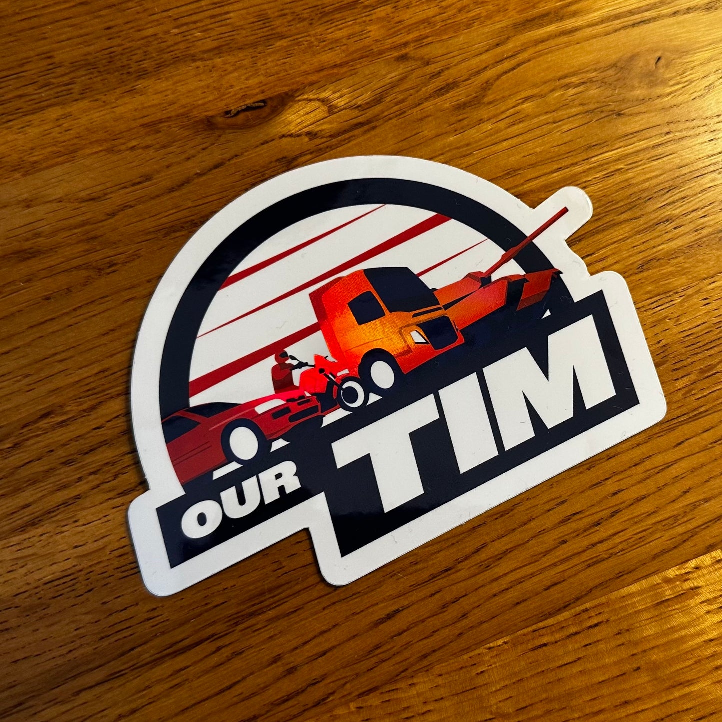 Our Tim Large Shiny Sticker - Half Roundel