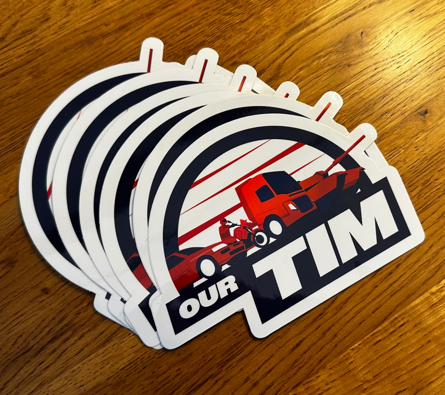 Our Tim Large Shiny Sticker - Half Roundel